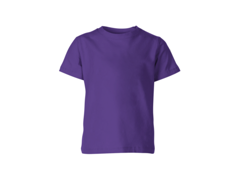 Heather purple colour blank fashion tee front mockup template