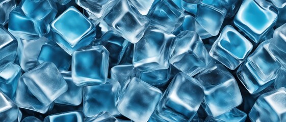 Ice Cubes on black background, wallpaper