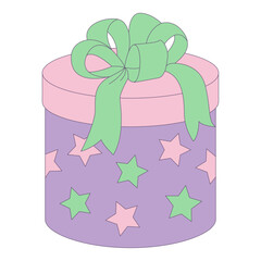 Colorful gift box vector cartoon set icon. Isolated cartoon icon christmas and holiday box.Vector illustration xmas gift and surprise on white background.