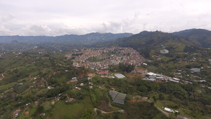 Fototapeta na wymiar Panorámica de El Peñol Antioquia