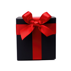 black gift box red bow