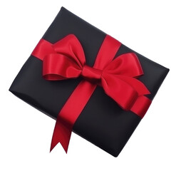 black gift box red bow