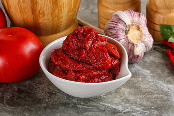 Natural organic red tomato paste
