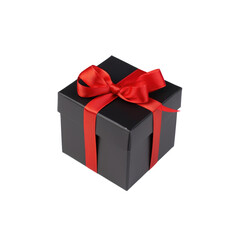 Fototapeta premium black gift box red bow