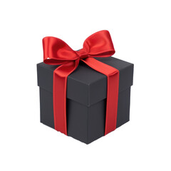 Fototapeta premium black gift box red bow