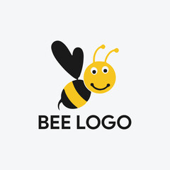 honey bee logo design vector