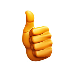 3D Thumb up icon. Isolated, cutout, PNG file.