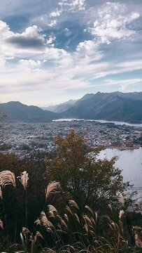 view of the sea from the mountain,lake, landscape, water, mountain, sky, nature, sea, mountains, travel, clouds, view, beach, cloud, summer, ocean, panorama, forest, coast, green, blue, tourism, hill,