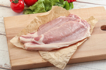 Raw pork steak for grill