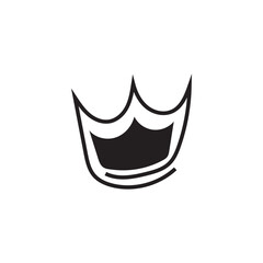 Doodle crown. Line art king or queen crown sketch