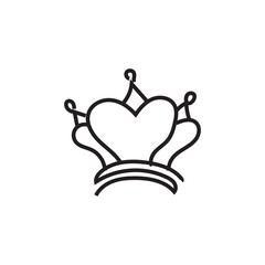 Obraz premium Doodle crown. Line art king or queen crown sketch
