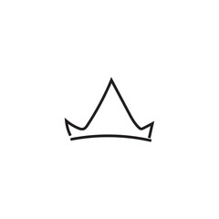 Fototapeta premium Doodle crown. Line art king or queen crown sketch