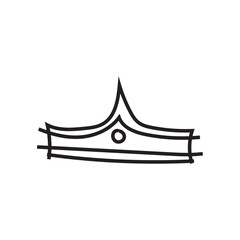 Doodle crown. Line art king or queen crown sketch
