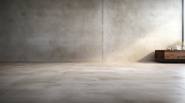 A Floor Covered In Brushed Concrete, Showcasing A Raw And Industrial Appeal.