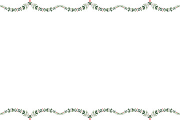Christmas Border or Frame with white background, Christmas Decoration, Christmas lights, Christmas tree