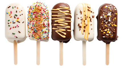 Assorted Ice Cream Bars, Chocolate Dipped, Toppings Variety, Gourmet Frozen Treats