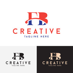 Letter FB monogram logo for corporate and small business with editable vector