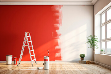 room undergoing painting renovations