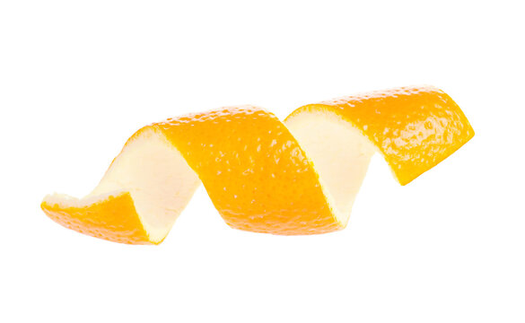 Fresh orange peel, vitamin C isolated on white background. No shadow.