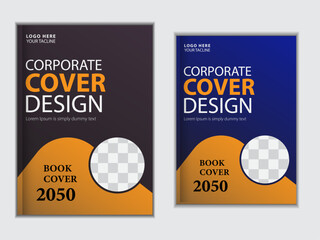 Minimal professional corporate book cover design  template set.