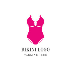 Vector summer sexy women's clothing bikini logo icon symbol Premium Vector