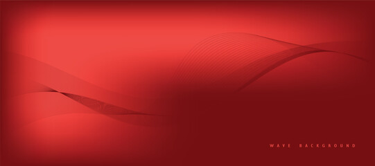 Vector abstract red background with dynamic red waves, lines and particles.
