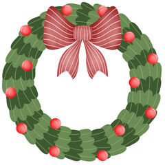 christmas wreath with holly berries