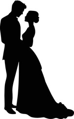 Bride and Groom Silhouette - Illustration