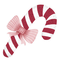 candy cane with ribbon
