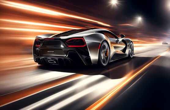 Image of incredibly dynamic image of a sports car in motion