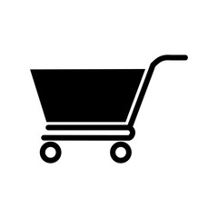 Shopping cart on isolated white background