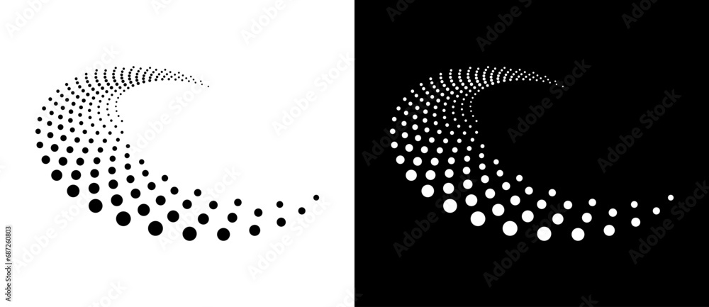 Fototapete modern abstract background. halftone dots in circle form. round logo. vector dotted frame. design el