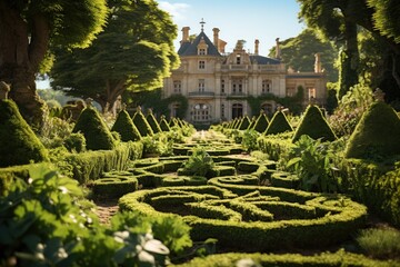 Classic Elegance of French Garden. Generative ai.