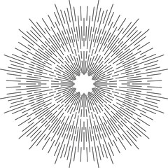 vector black starburst or sun rays pattern