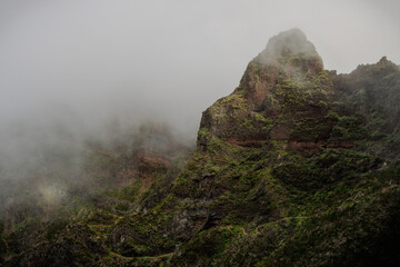 Mountain of madeira veiled in the clouds