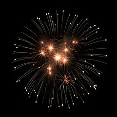 Fototapeta premium Fireworks on black background, Fireworks light up the sky, festive fireworks explode on black background, ai generated image