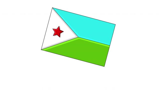 Djibouti flag animation video