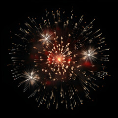 Fototapeta premium Fireworks on black background, Fireworks light up the sky, festive fireworks explode on black background, ai generated image