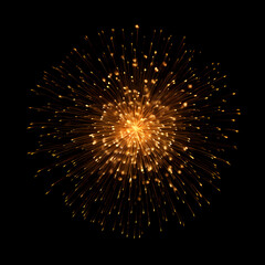 Fototapeta premium Fireworks on black background, Fireworks light up the sky, festive fireworks explode on black background, ai generated image