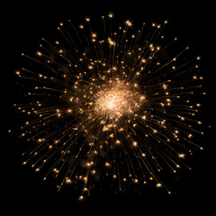 Fototapeta premium Fireworks on black background, Fireworks light up the sky, festive fireworks explode on black background, ai generated image