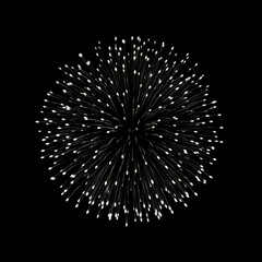 Obraz premium Fireworks on black background, Fireworks light up the sky, festive fireworks explode on black background, ai generated image