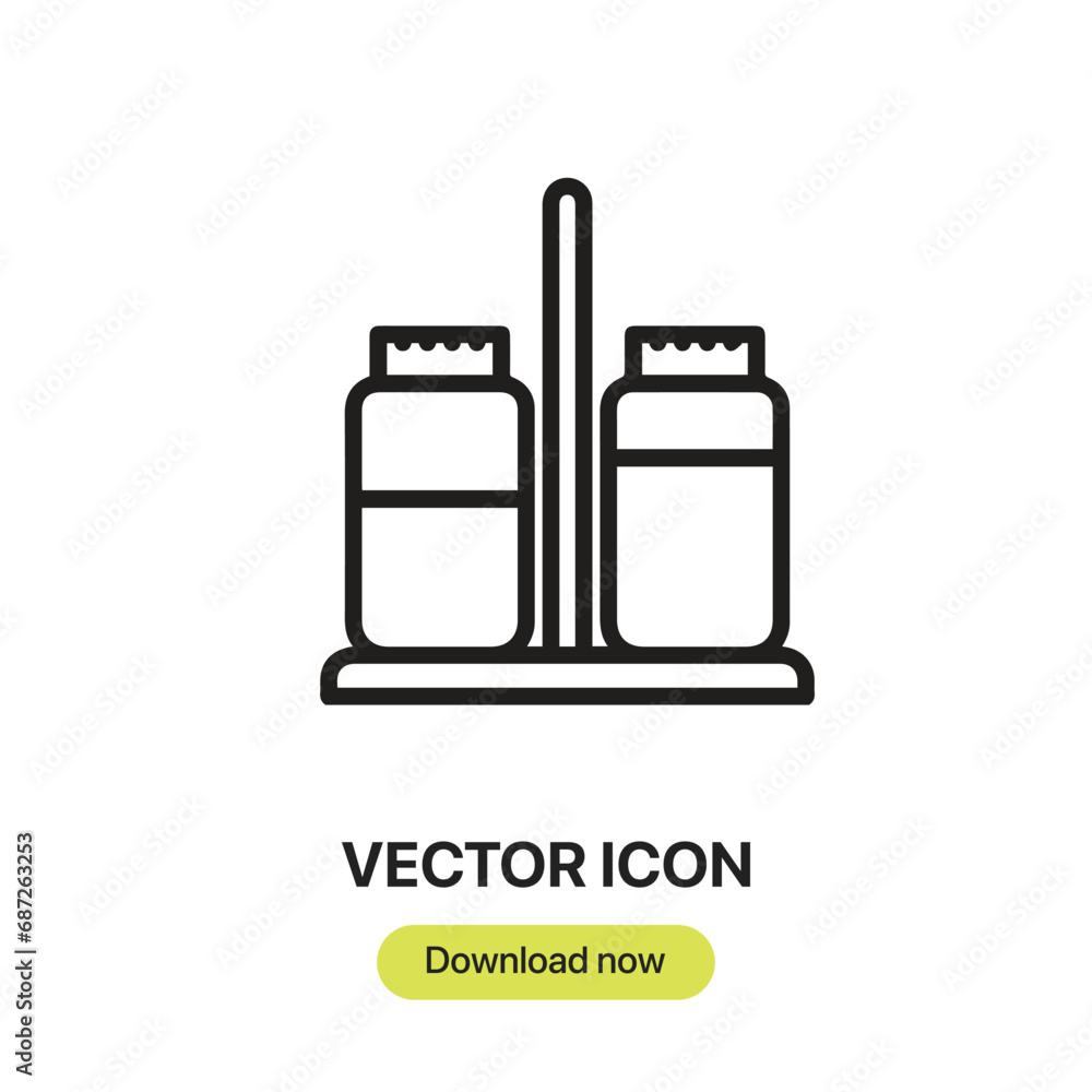Poster salt and pepper icon vector. linear-style sign for mobile concept and web design. salt and pepper sy