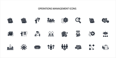 Operations management icon set.vector.Editable stroke.linear style sign for use web design,logo.Symbol illustration.