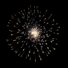 Fireworks on black background, Fireworks light up the sky, festive fireworks explode on black background, ai generated image
