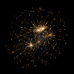 Fototapeta premium Fireworks on black background, Fireworks light up the sky, festive fireworks explode on black background, ai generated image