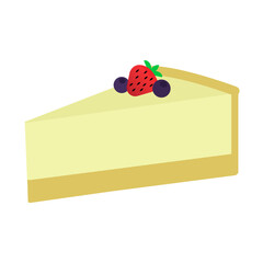 Cheesecake with strawberry, vector illustration, eps 8