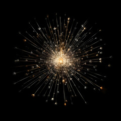 Fototapeta premium Fireworks on black background, Fireworks light up the sky, festive fireworks explode on black background, ai generated image