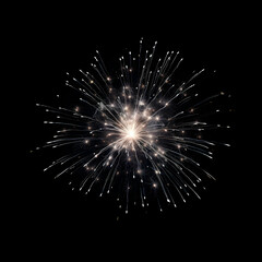 Fireworks on black background, Fireworks light up the sky, festive fireworks explode on black background, ai generated image