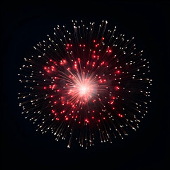 Fototapeta premium Fireworks on black background, Fireworks light up the sky, festive fireworks explode on black background, ai generated image