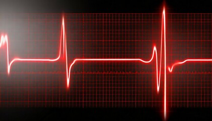 cardiogram cardiograph oscilloscope screen red illustration background